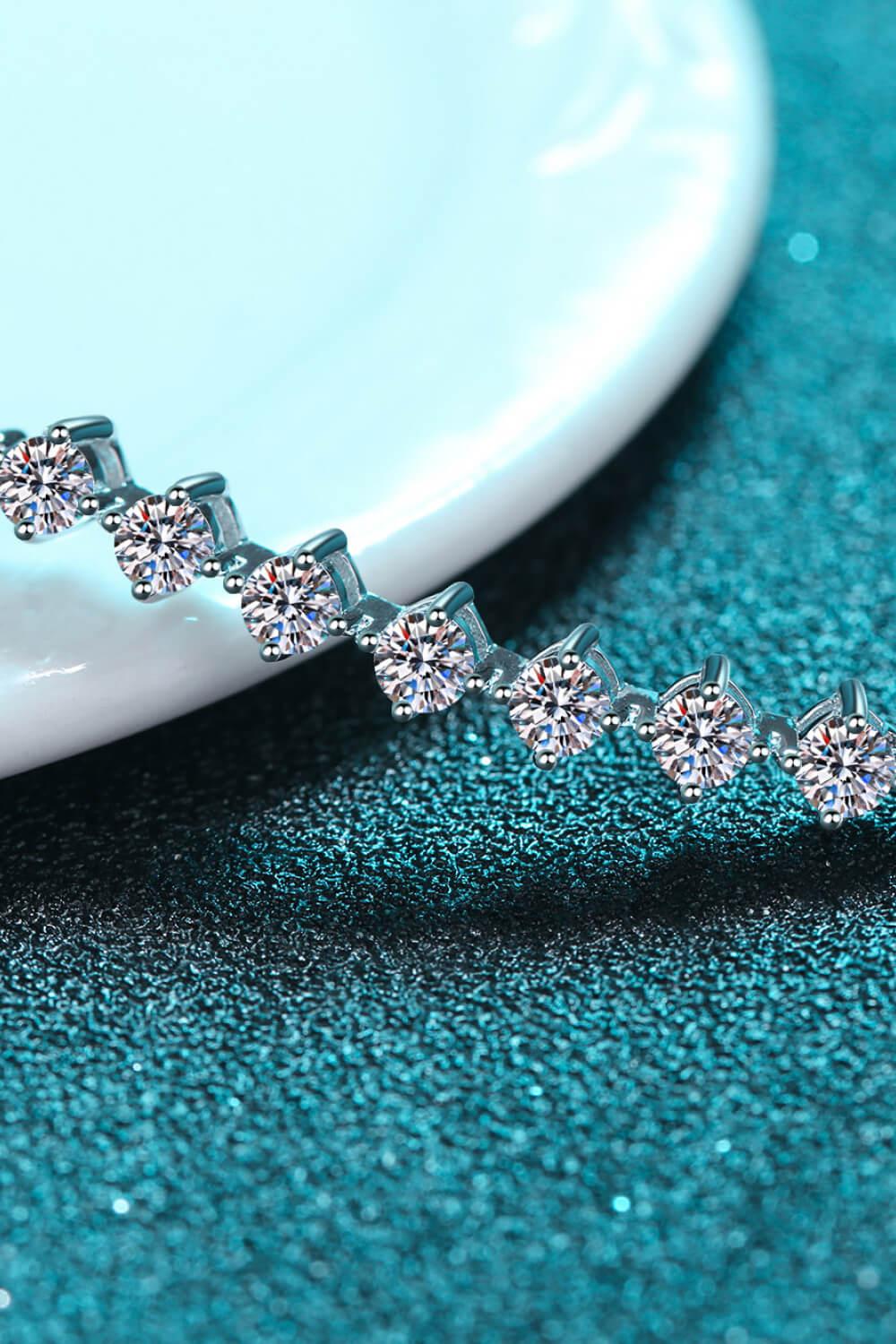Moissanite 925 Sterling Silver Bracelet BLUE ZONE PLANET
