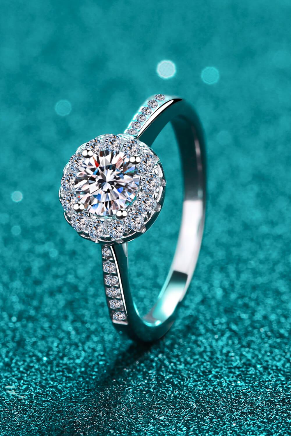 Moissanite 925 Sterling Silver Ring BLUE ZONE PLANET