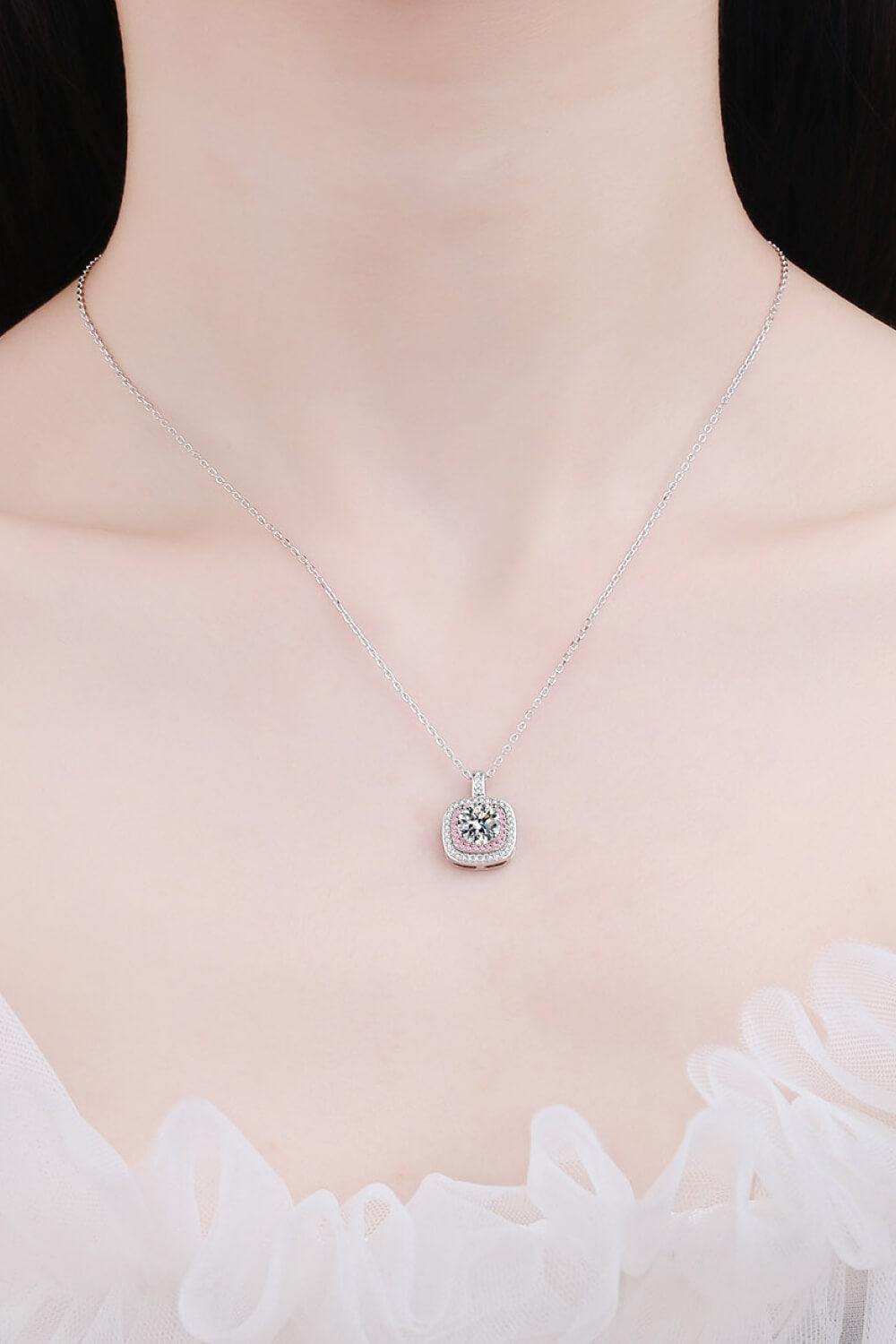Moissanite Geometric Pendant Necklace BLUE ZONE PLANET