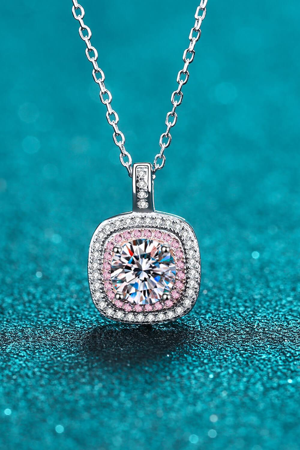 Moissanite Geometric Pendant Necklace BLUE ZONE PLANET