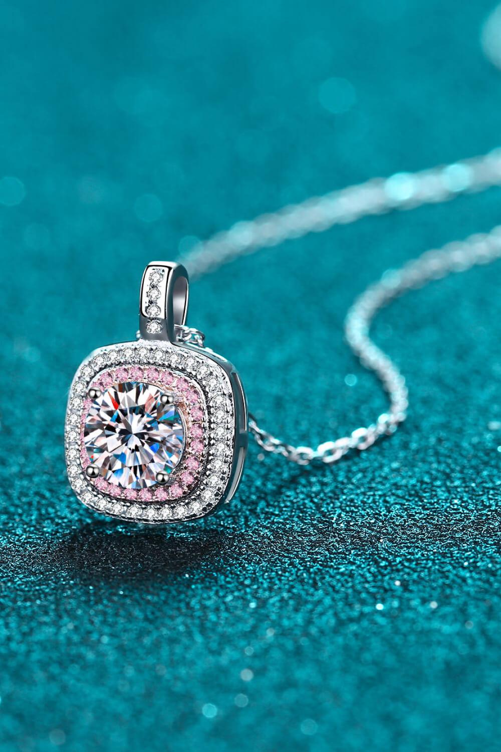 Moissanite Geometric Pendant Necklace BLUE ZONE PLANET