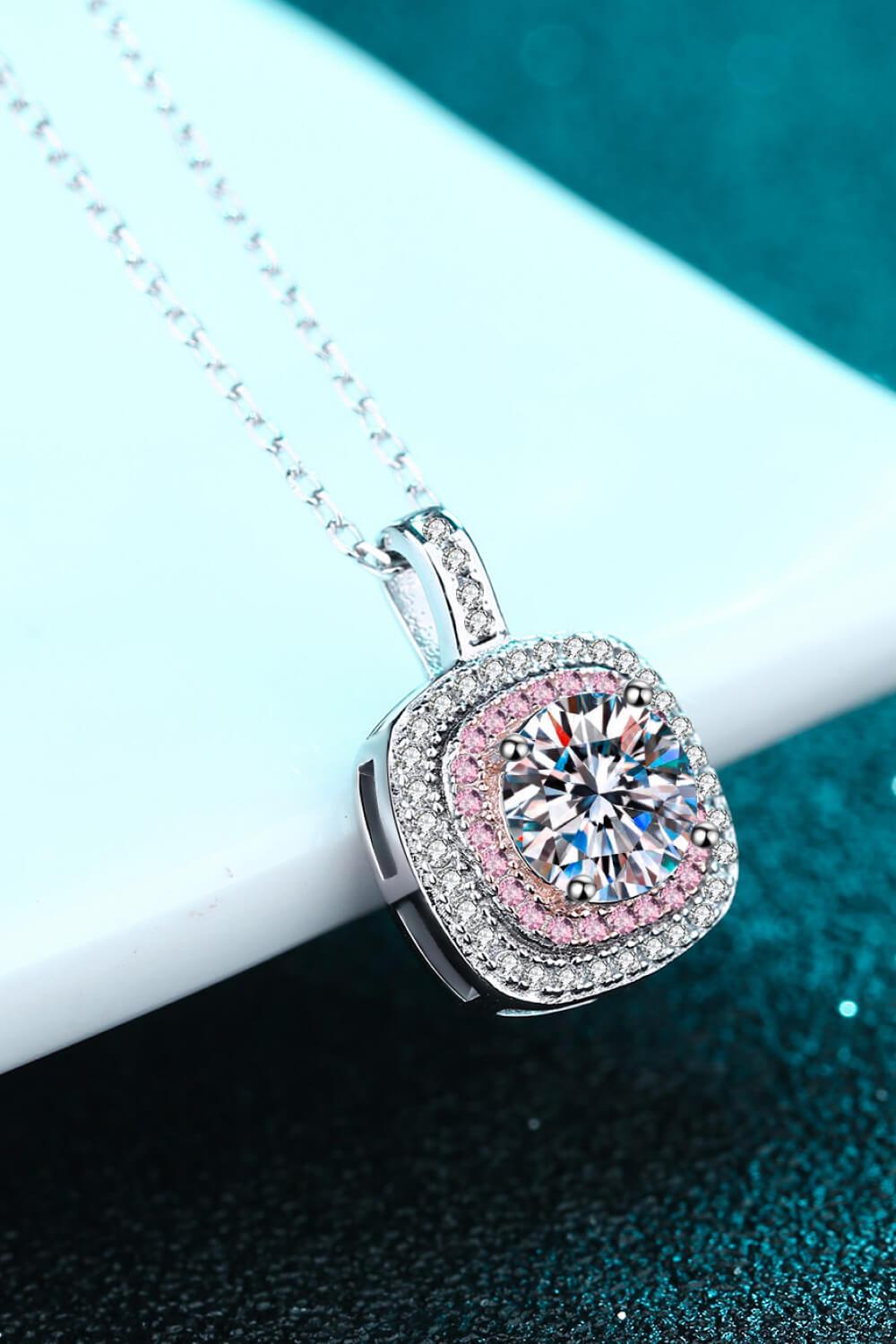 Moissanite Geometric Pendant Necklace BLUE ZONE PLANET