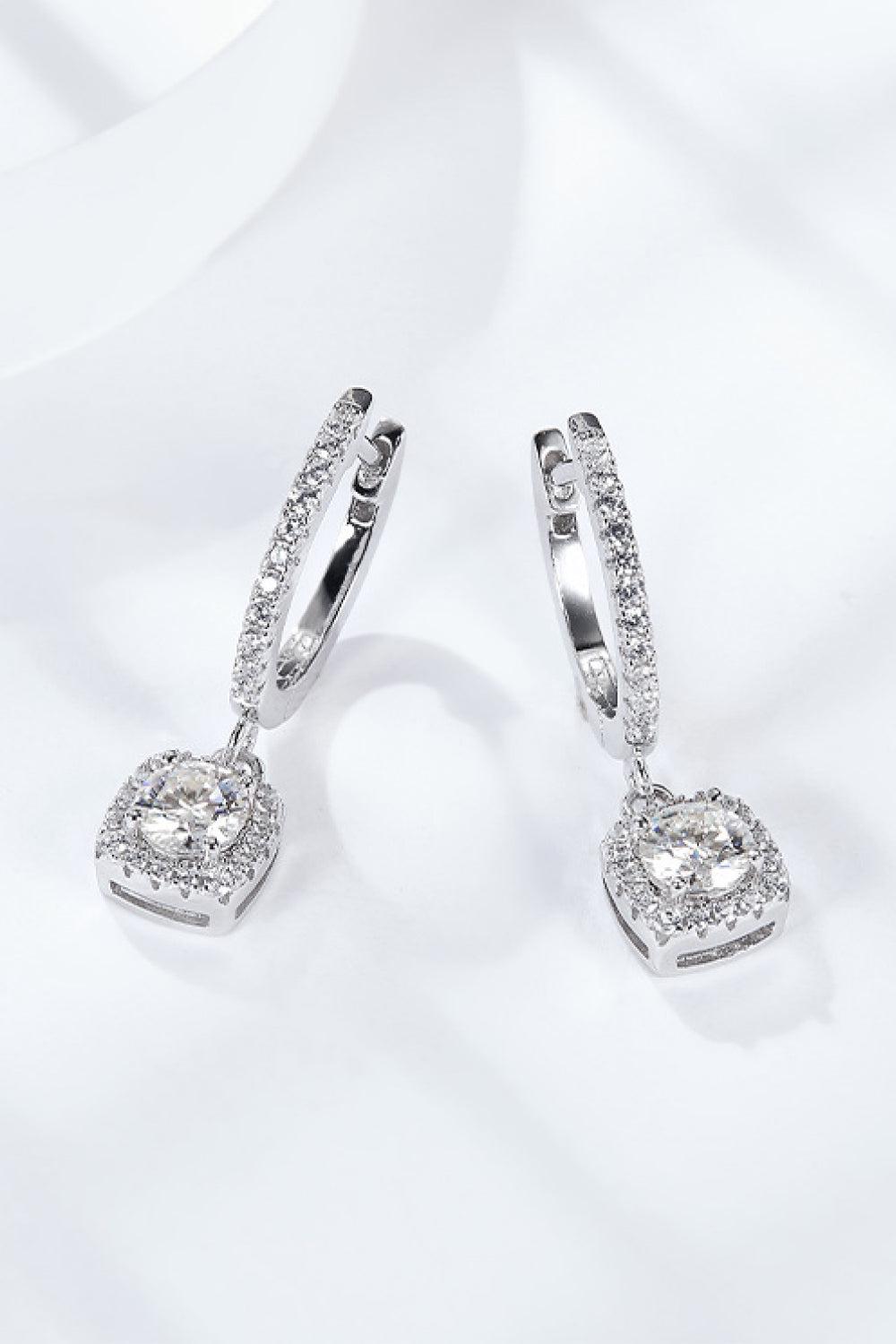 Moissanite Huggie Drop Earrings BLUE ZONE PLANET