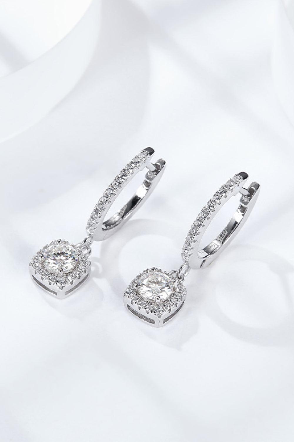 Moissanite Huggie Drop Earrings BLUE ZONE PLANET