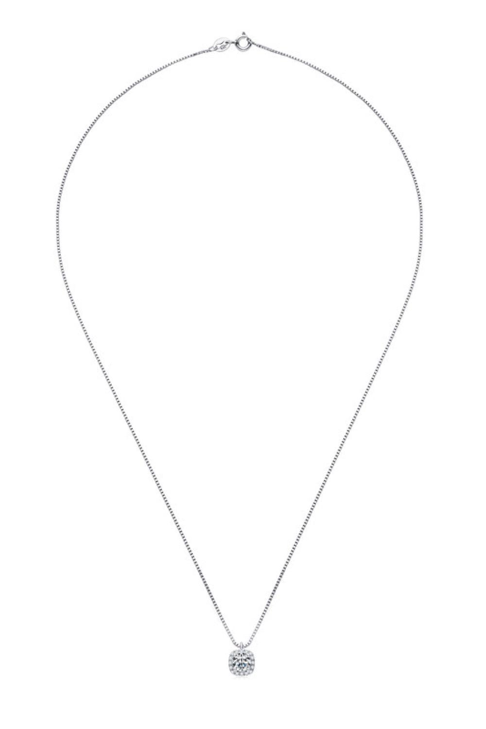 Moissanite Pendant Platinum-Plated Necklace BLUE ZONE PLANET