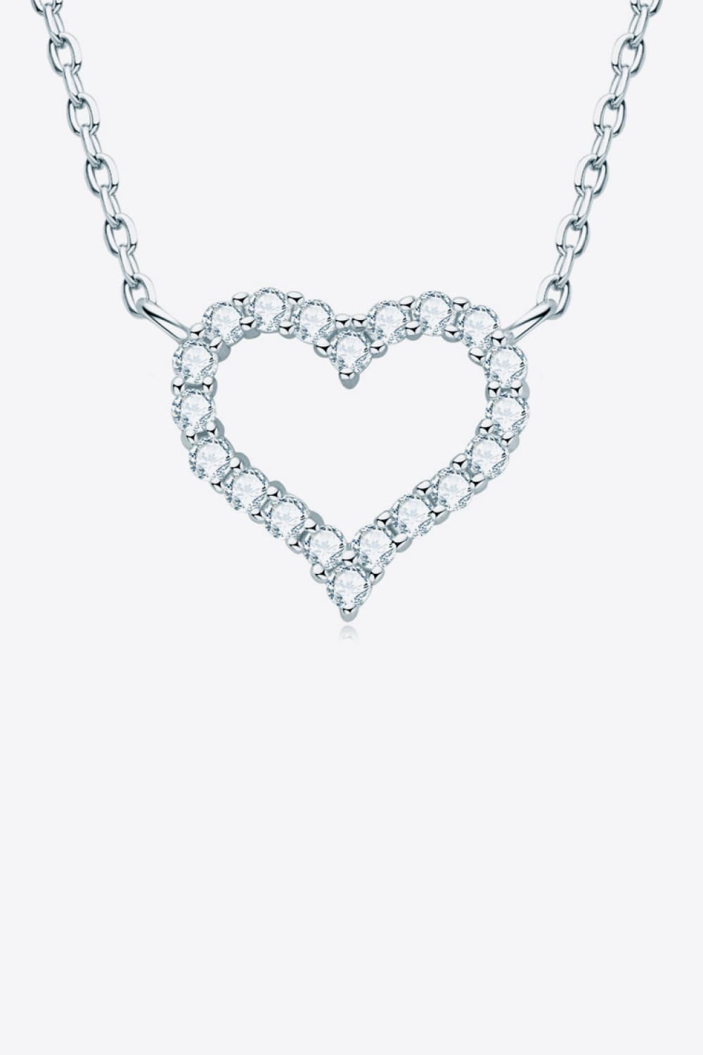 Moissanite Platinum-Plated Heart Necklace BLUE ZONE PLANET
