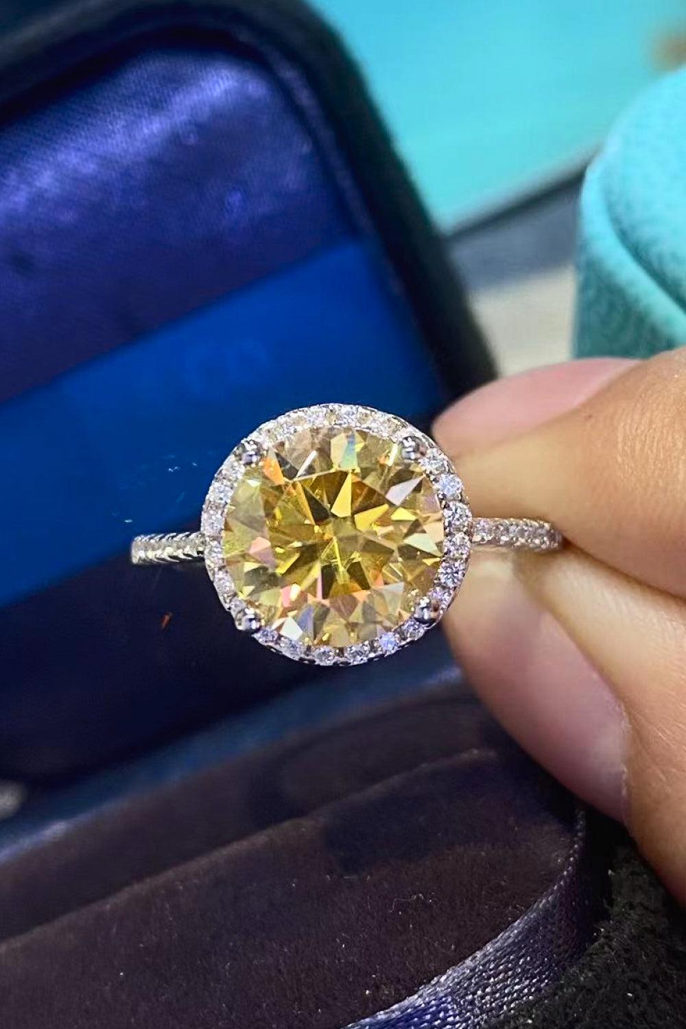 Moissanite Round Ring BLUE ZONE PLANET