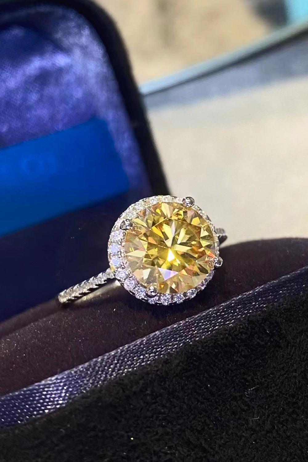 Moissanite Round Ring BLUE ZONE PLANET