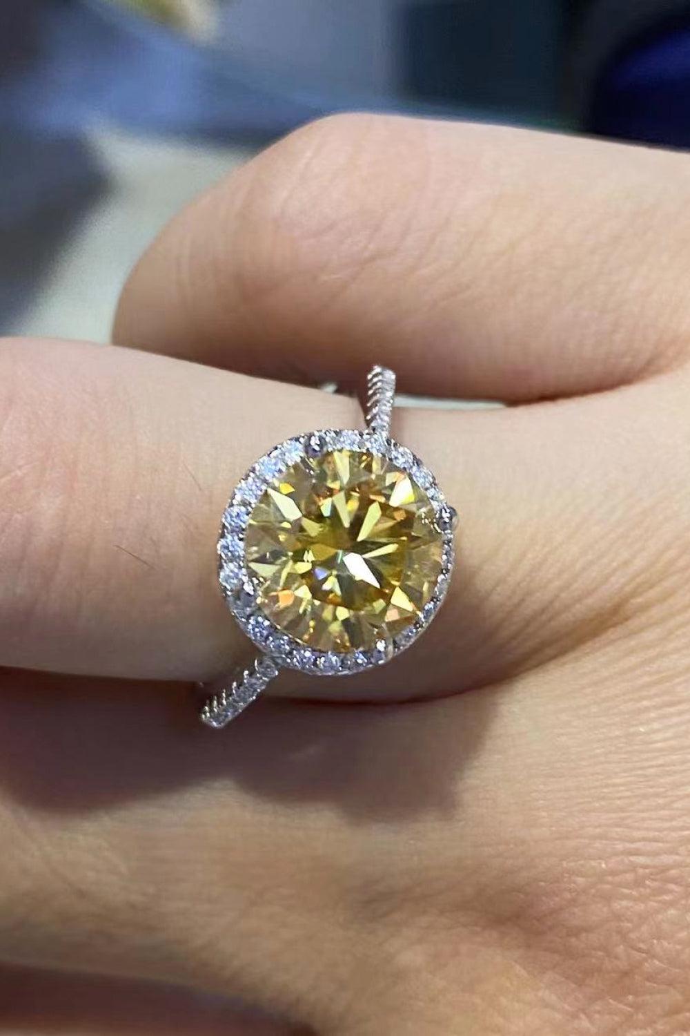 Moissanite Round Ring BLUE ZONE PLANET