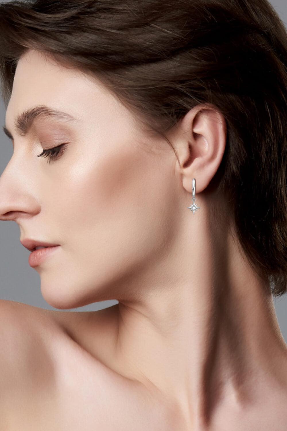Moissanite Star Drop Earrings BLUE ZONE PLANET