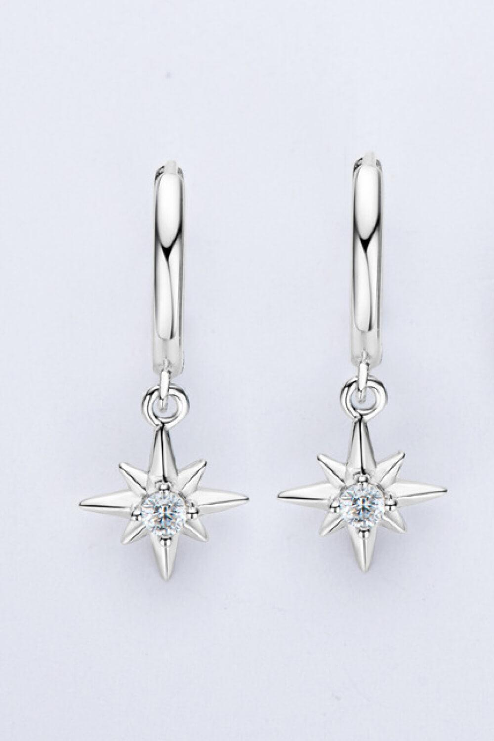 Moissanite Star Drop Earrings BLUE ZONE PLANET