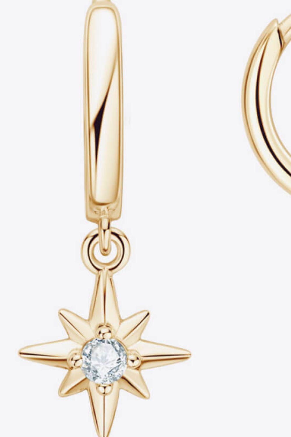 Moissanite Star Drop Earrings BLUE ZONE PLANET