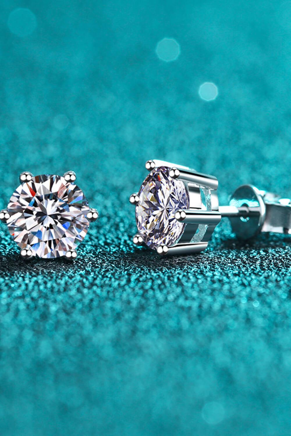 Moissanite Stud Earrings BLUE ZONE PLANET