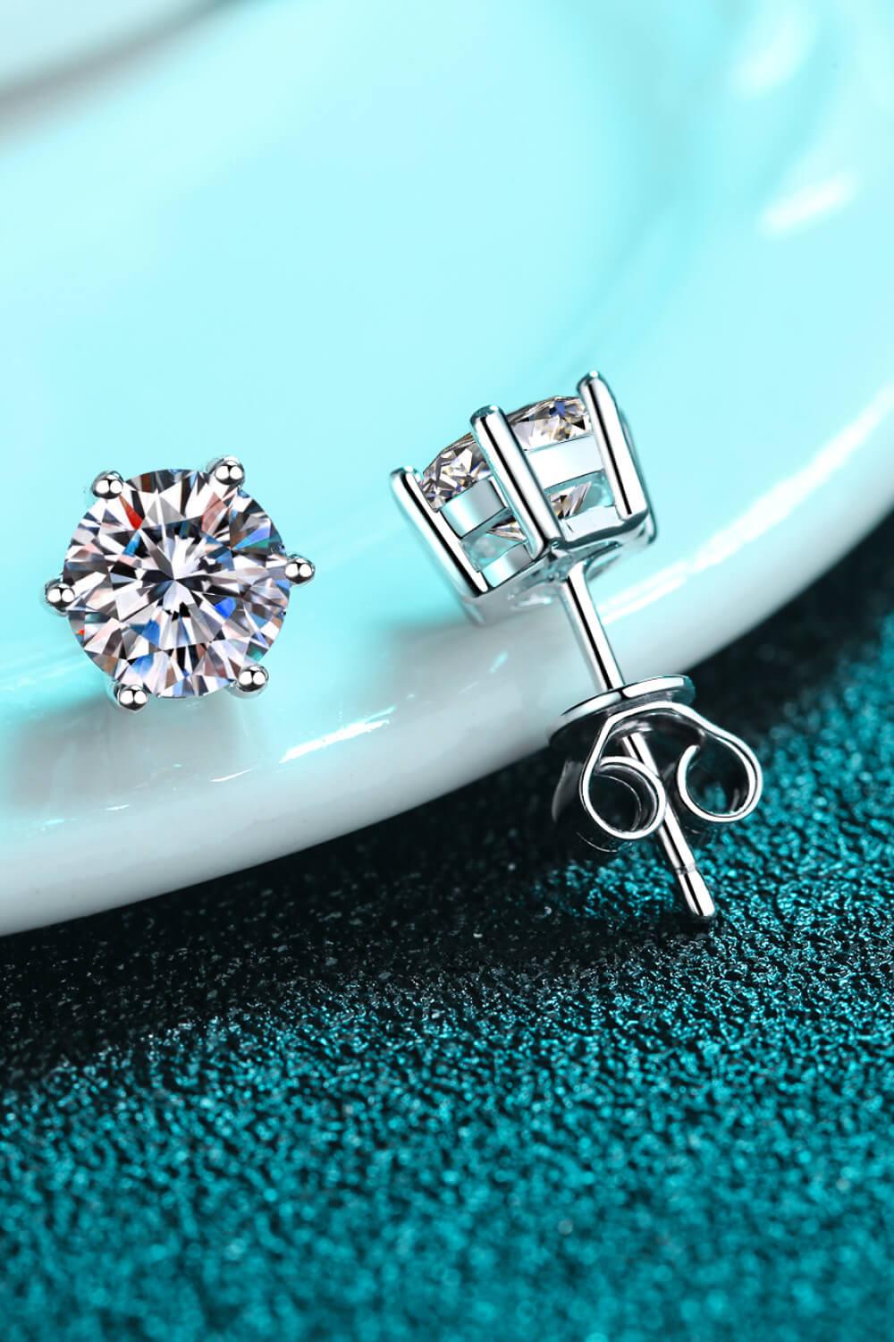 Moissanite Stud Earrings BLUE ZONE PLANET