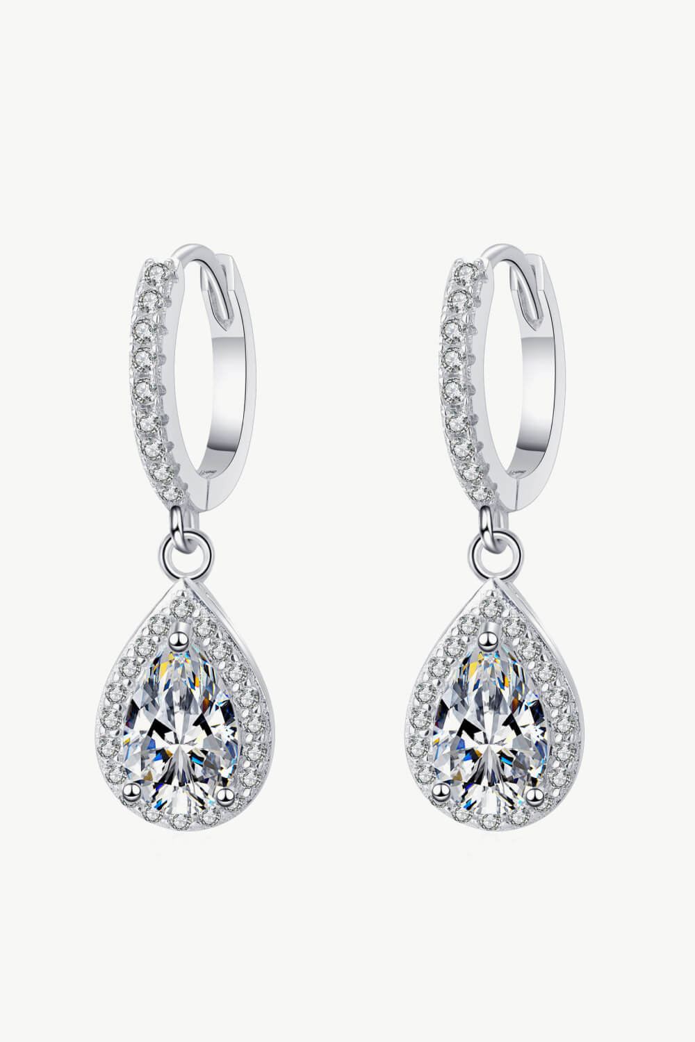 Moissanite Teardrop Earrings BLUE ZONE PLANET