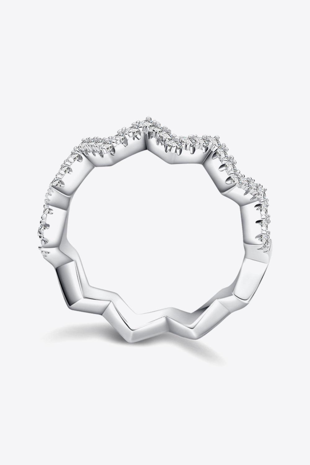 Moissanite Wavy Band Ring BLUE ZONE PLANET