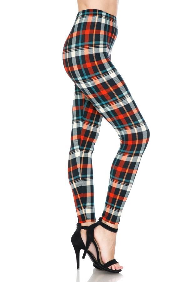 Multi Printed, High Waisted, Leggings With An Elasticized Waist Band Blue Zone Planet
