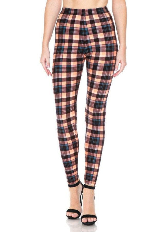 Multi Printed, High Waisted, Leggings With An Elasticized Waist Band Blue Zone Planet