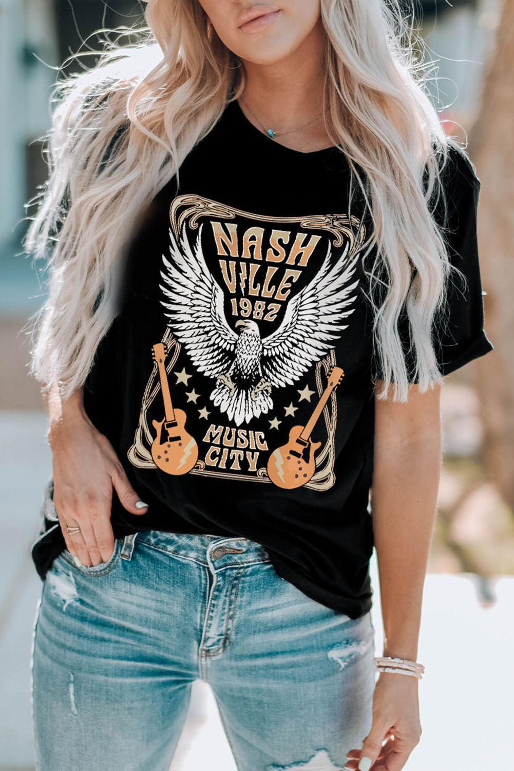 NASHVILLE 1982 MUSIC CITY Tee BLUE ZONE PLANET