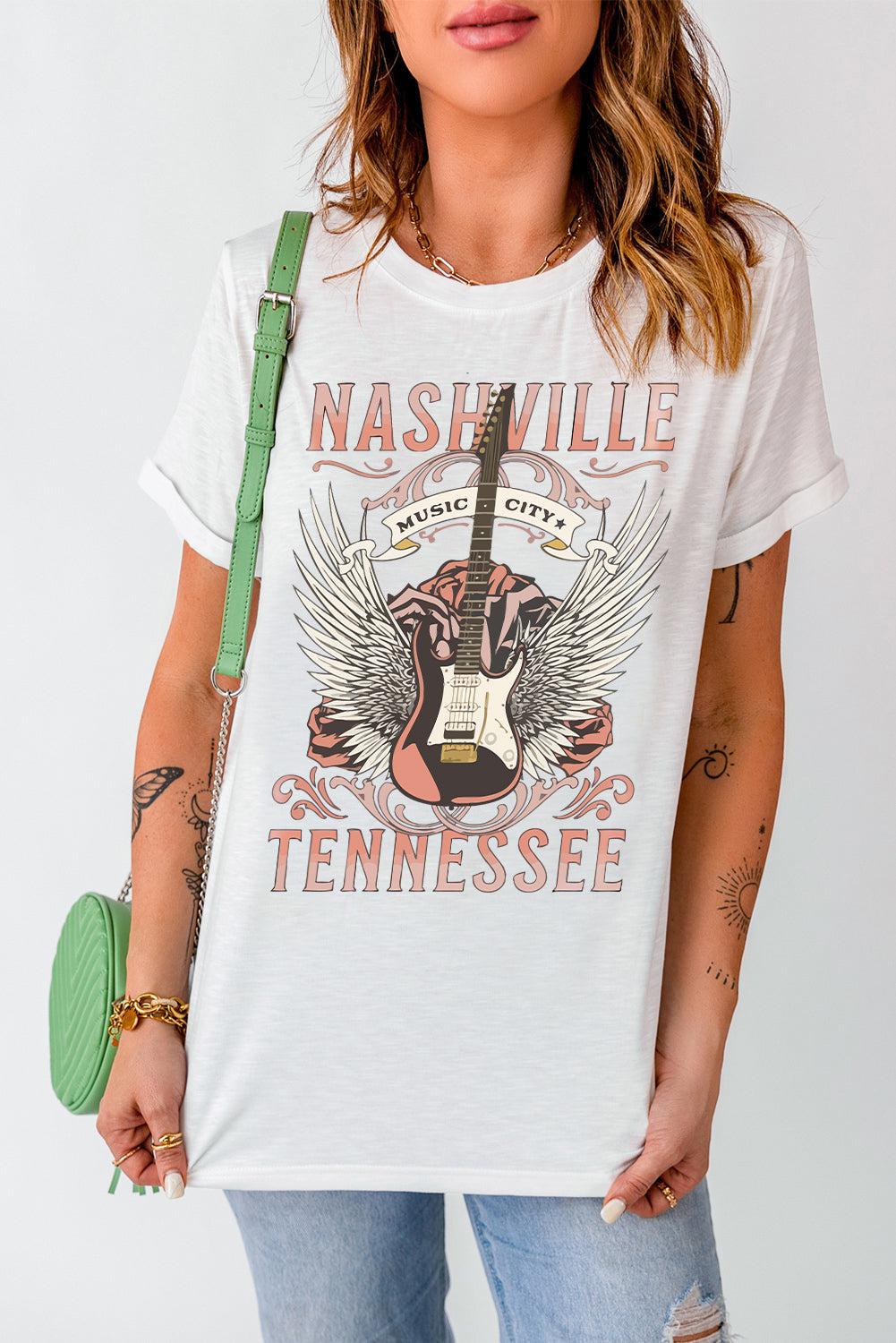 NASHVILLE TENNESSEE Graphic Tee Shirt BLUE ZONE PLANET