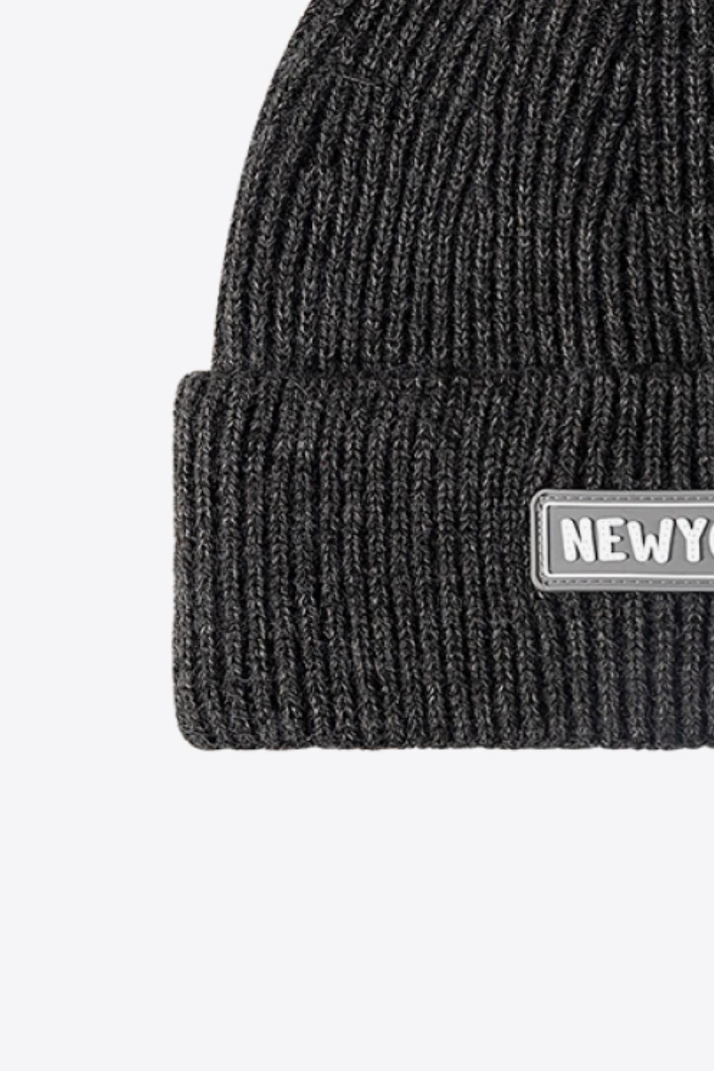 NEWYORK Patch Rib-Knit Cuffed Beanie BLUE ZONE PLANET