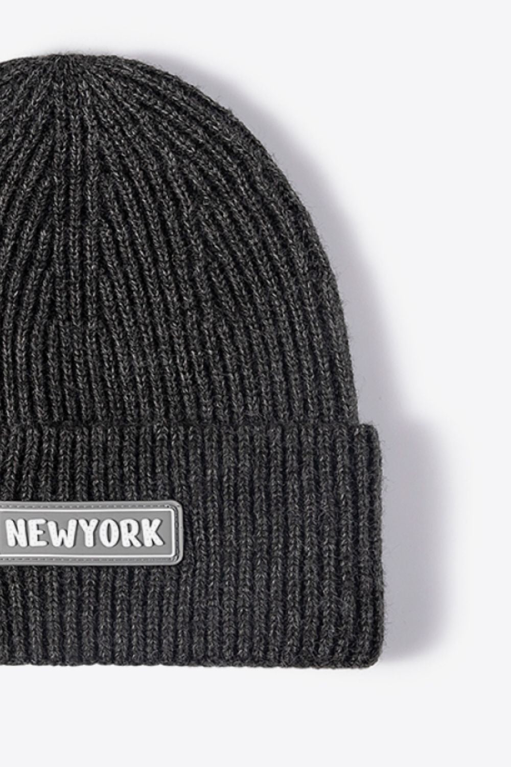 NEWYORK Patch Rib-Knit Cuffed Beanie BLUE ZONE PLANET
