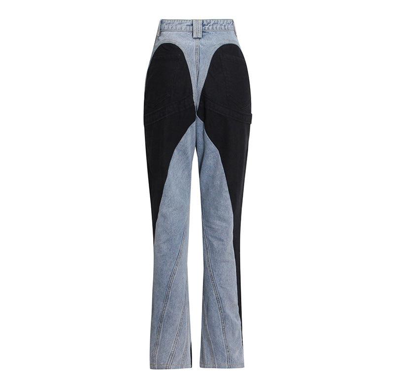 New Style Splicing Short Denim Jacket and High Waist Jeans BLUE ZONE PLANET