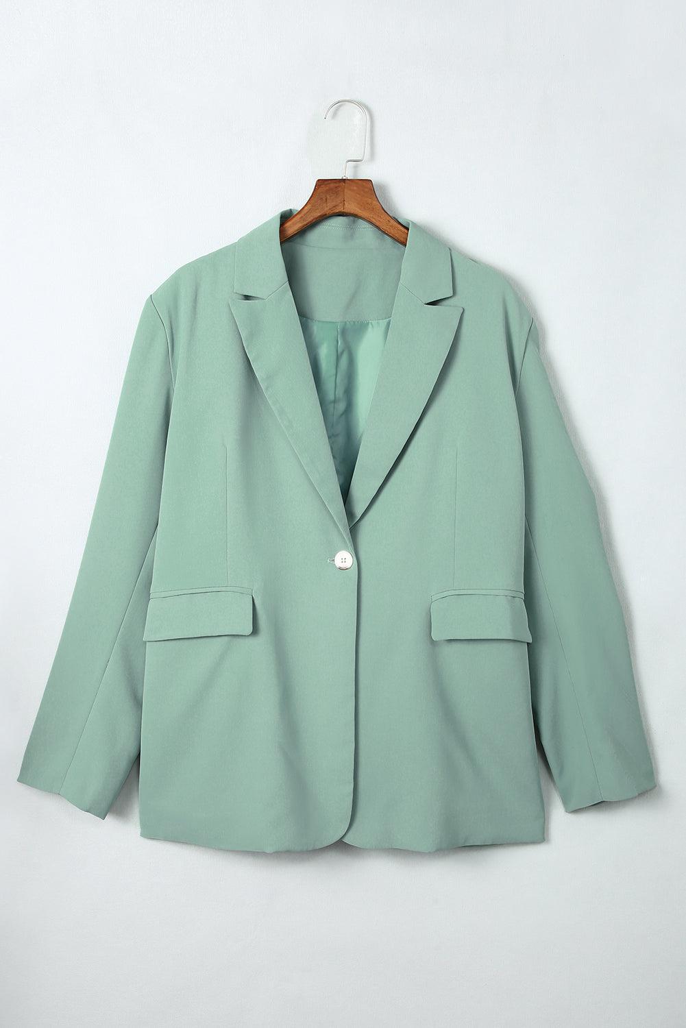One-Button Flap Pocket Blazer BLUE ZONE PLANET