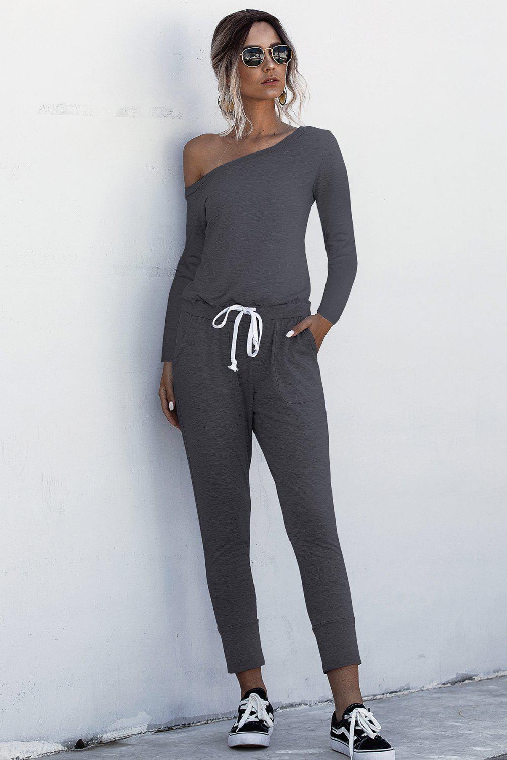 One Shoulder Tied Jumpsuit BLUE ZONE PLANET