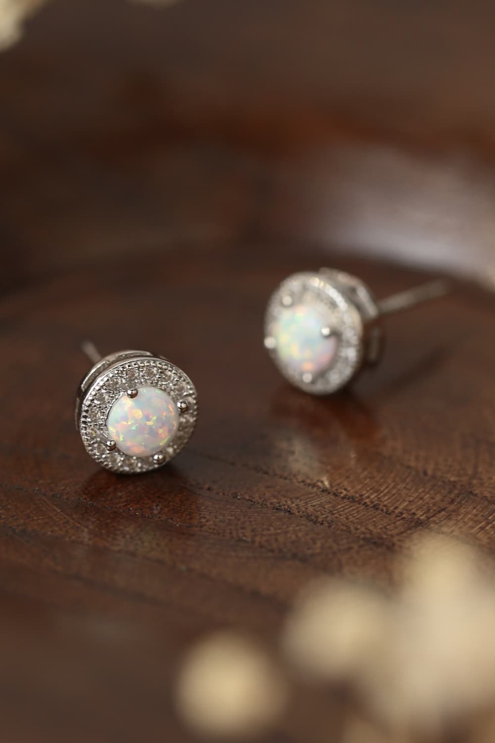 Opal 4-Prong Round Stud Earrings BLUE ZONE PLANET