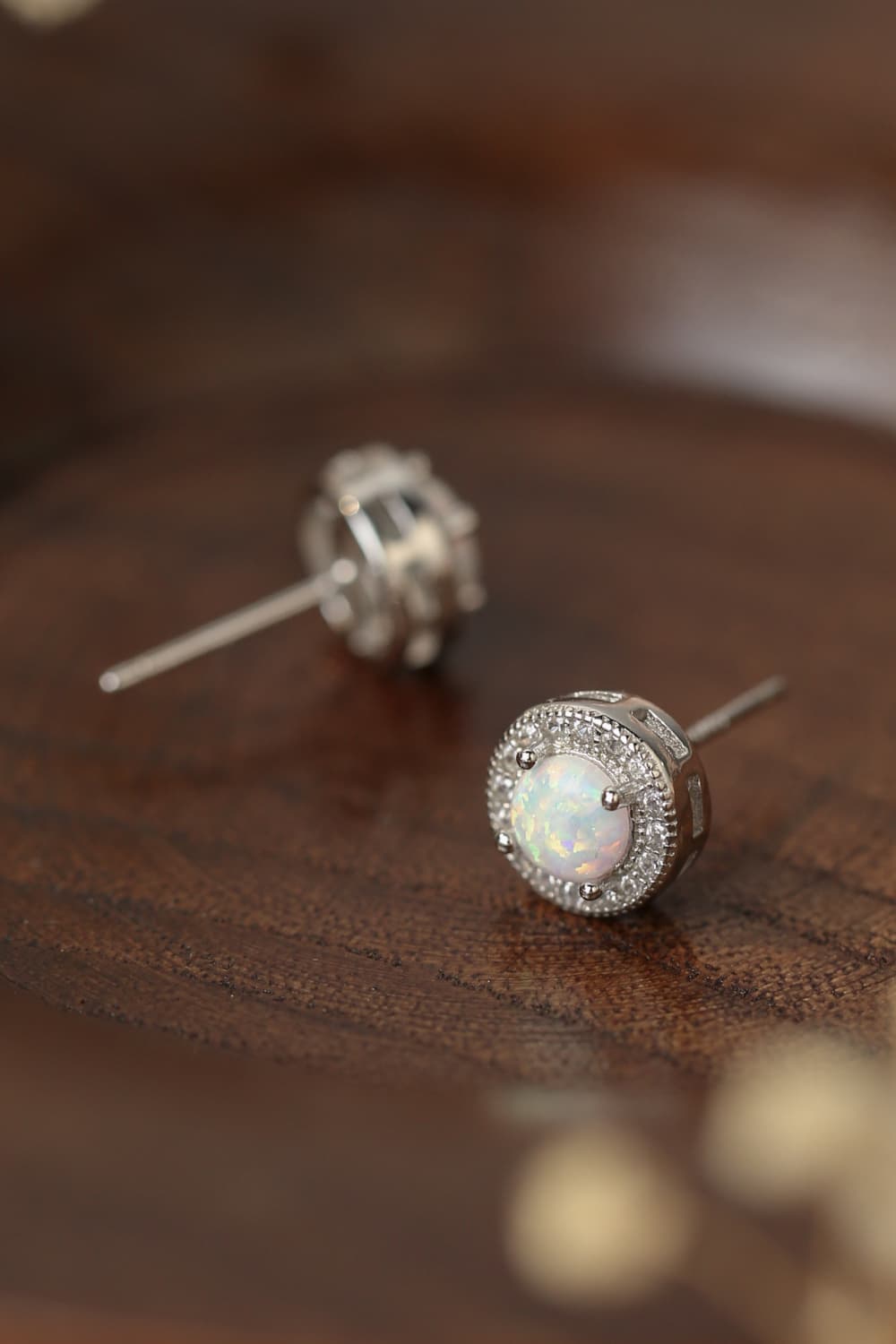 Opal 4-Prong Round Stud Earrings BLUE ZONE PLANET