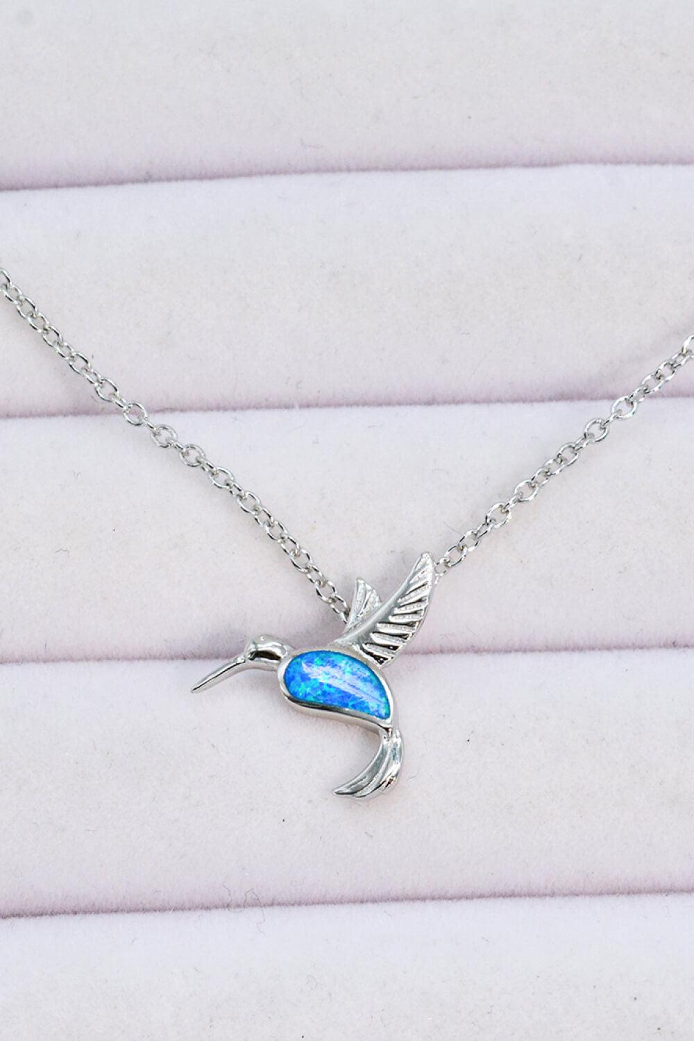 Opal Bird 925 Sterling Silver Necklace BLUE ZONE PLANET