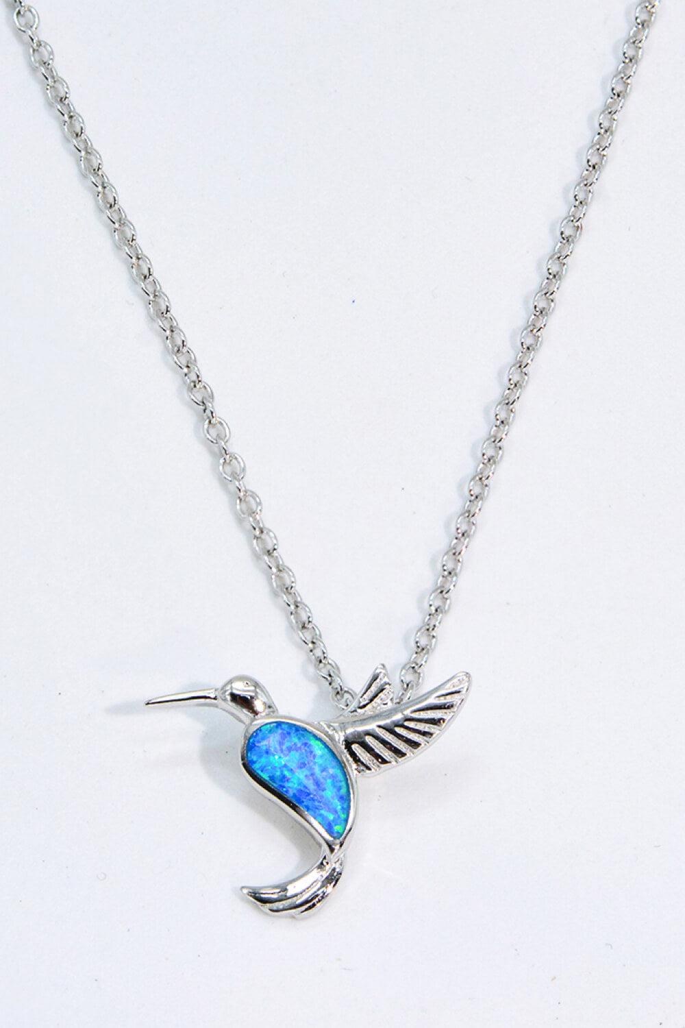 Opal Bird 925 Sterling Silver Necklace BLUE ZONE PLANET