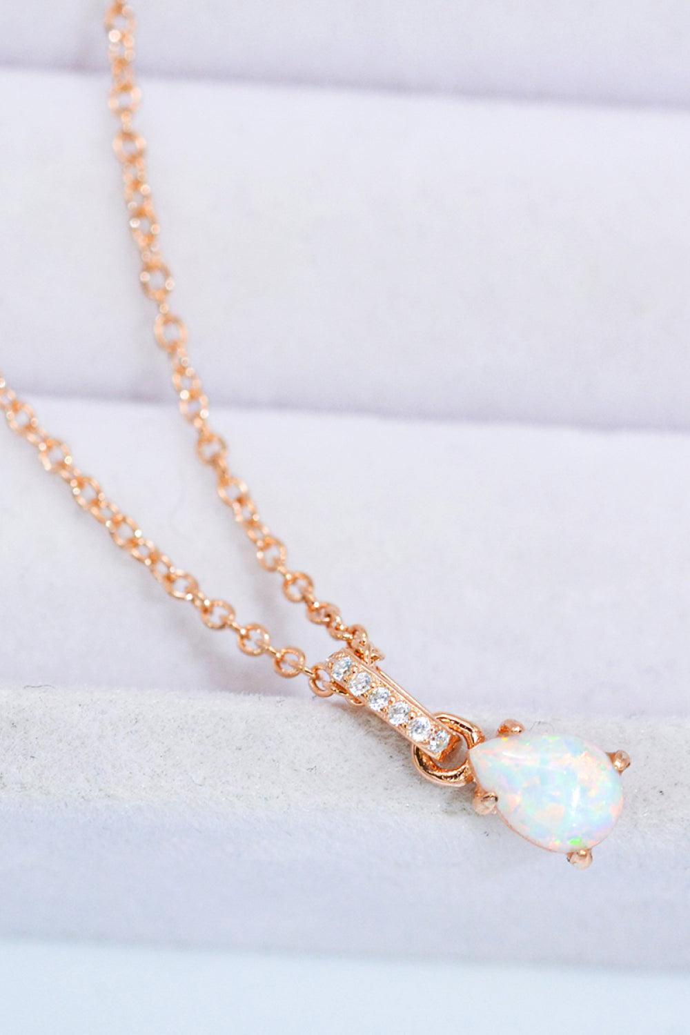 Opal Pendant 925 Sterling Silver Chain-Link Necklace BLUE ZONE PLANET