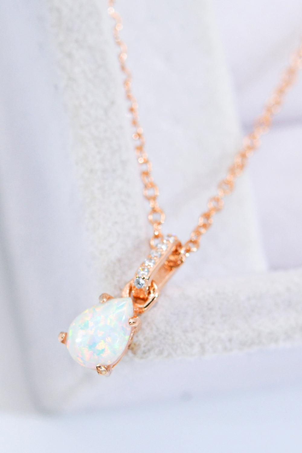 Opal Pendant 925 Sterling Silver Chain-Link Necklace BLUE ZONE PLANET