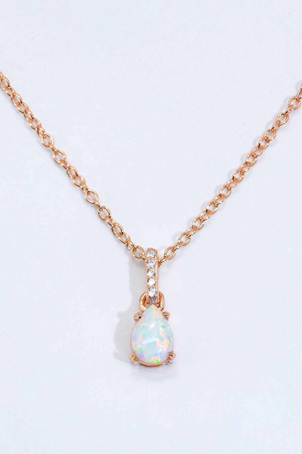 Opal Pendant 925 Sterling Silver Chain-Link Necklace BLUE ZONE PLANET