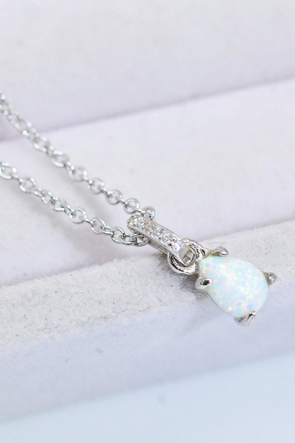 Opal Pendant 925 Sterling Silver Chain-Link Necklace BLUE ZONE PLANET