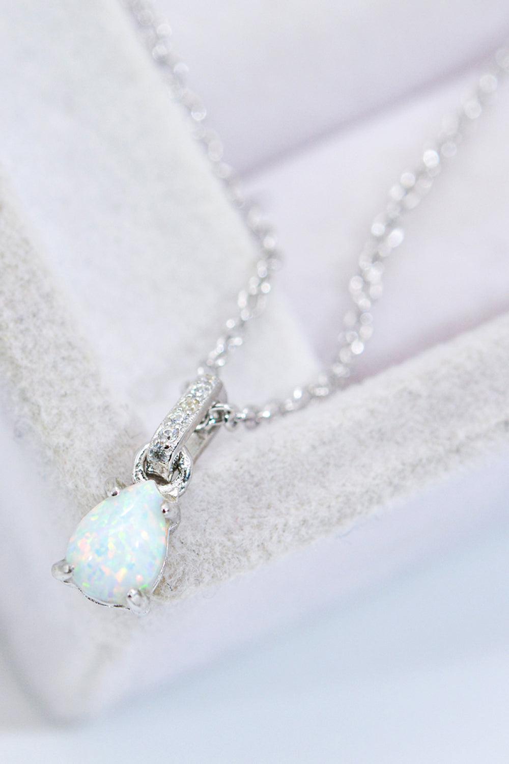 Opal Pendant 925 Sterling Silver Chain-Link Necklace BLUE ZONE PLANET