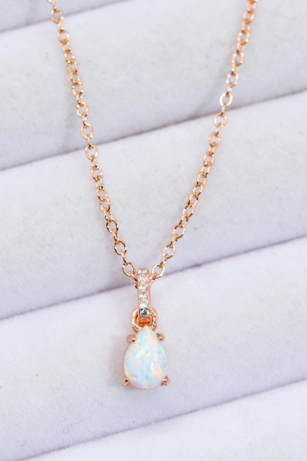 Opal Pendant 925 Sterling Silver Chain-Link Necklace BLUE ZONE PLANET