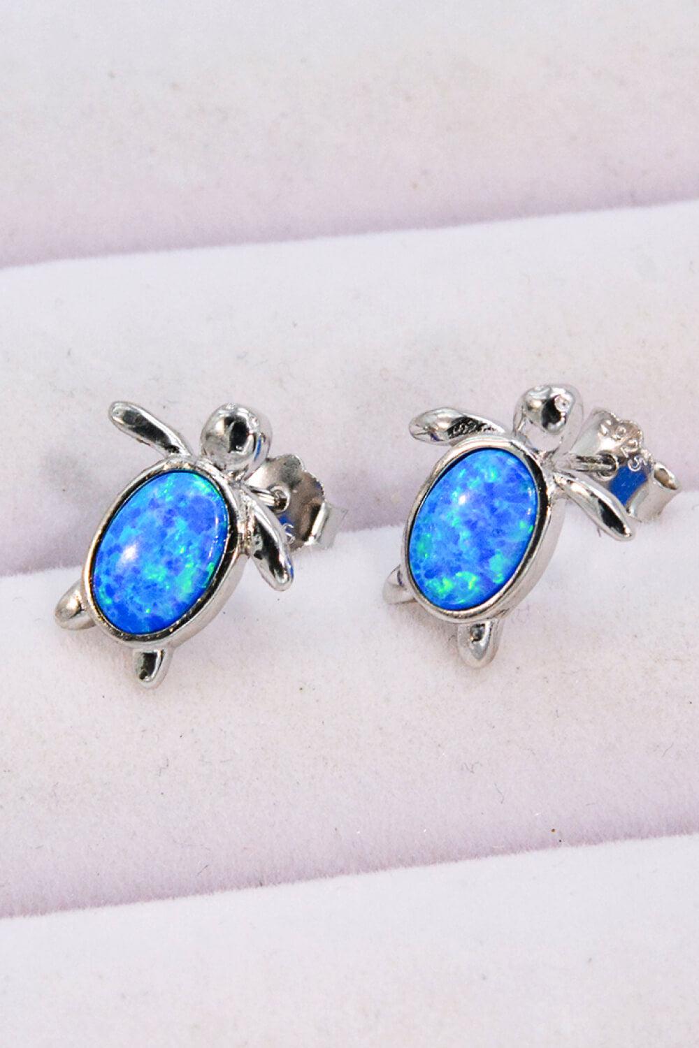 Opal Turtle Stud Earrings BLUE ZONE PLANET
