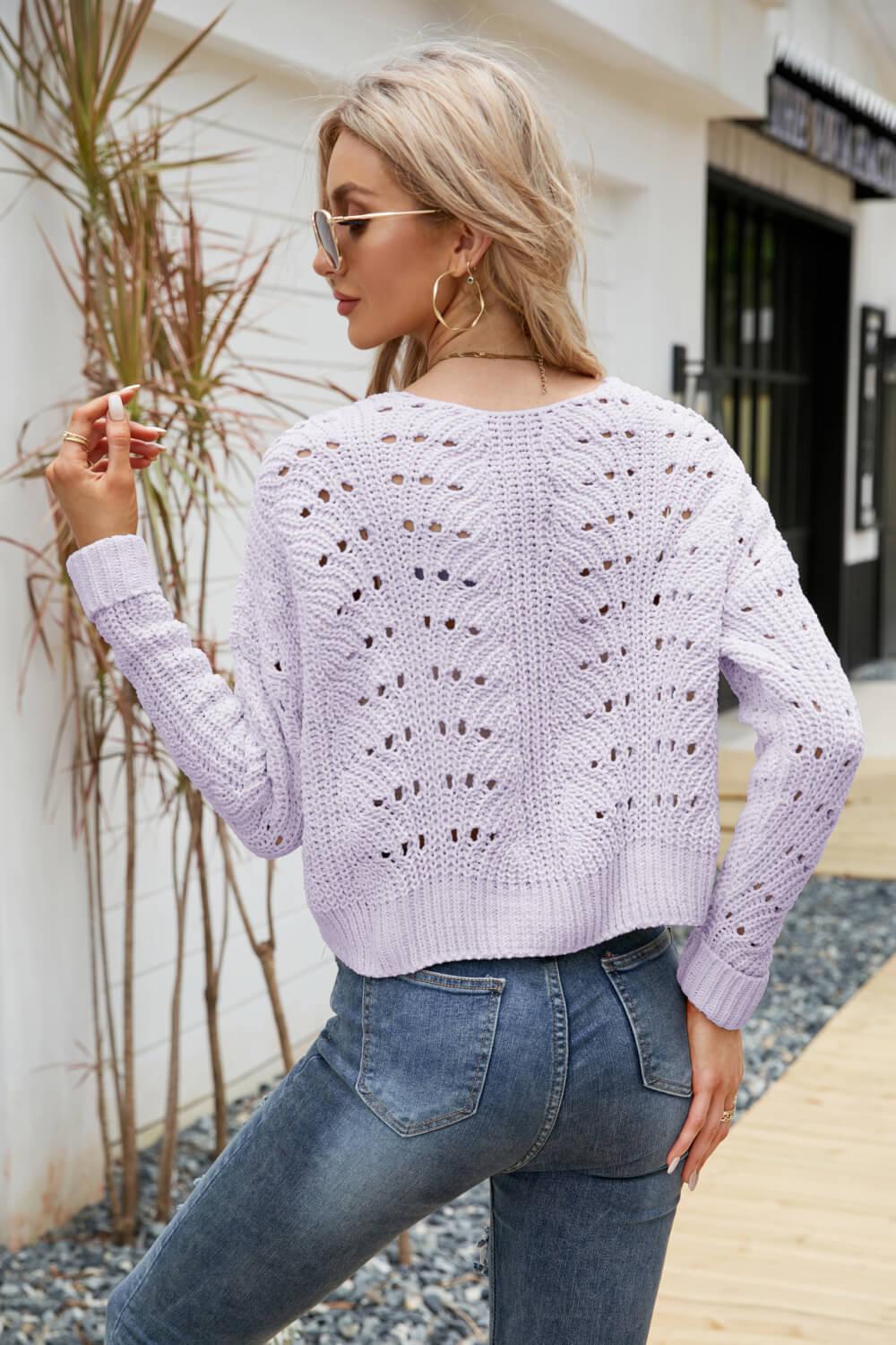 Open Front Cuffed Cropped Cardigan BLUE ZONE PLANET