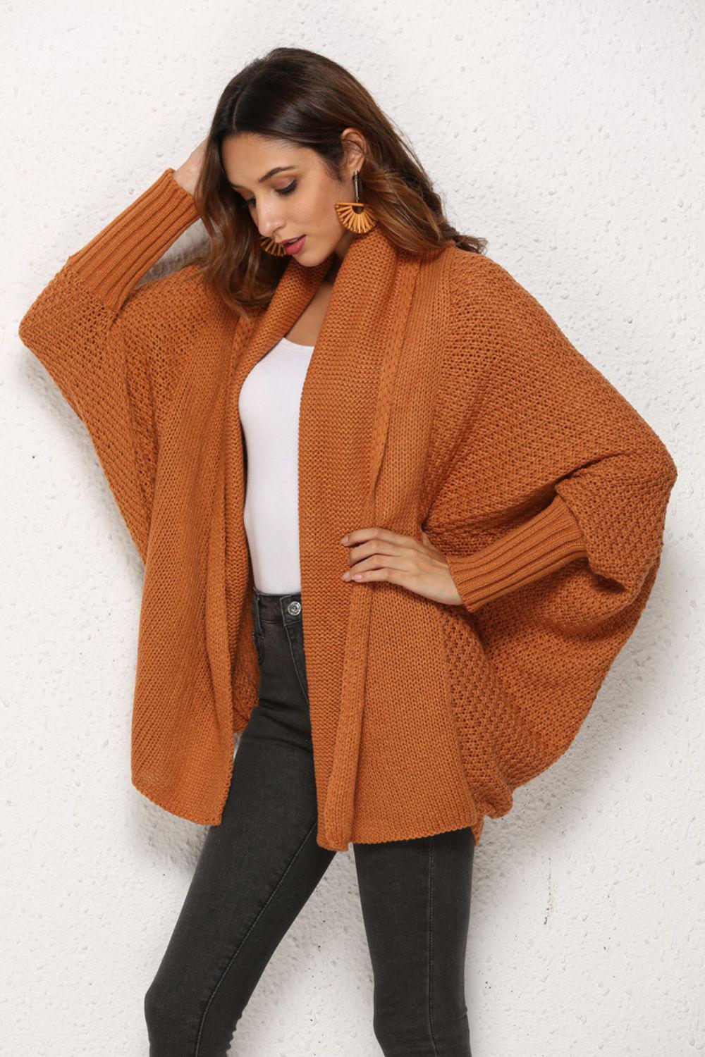 Open Front Dolman Sleeve Longline Cardigan BLUE ZONE PLANET