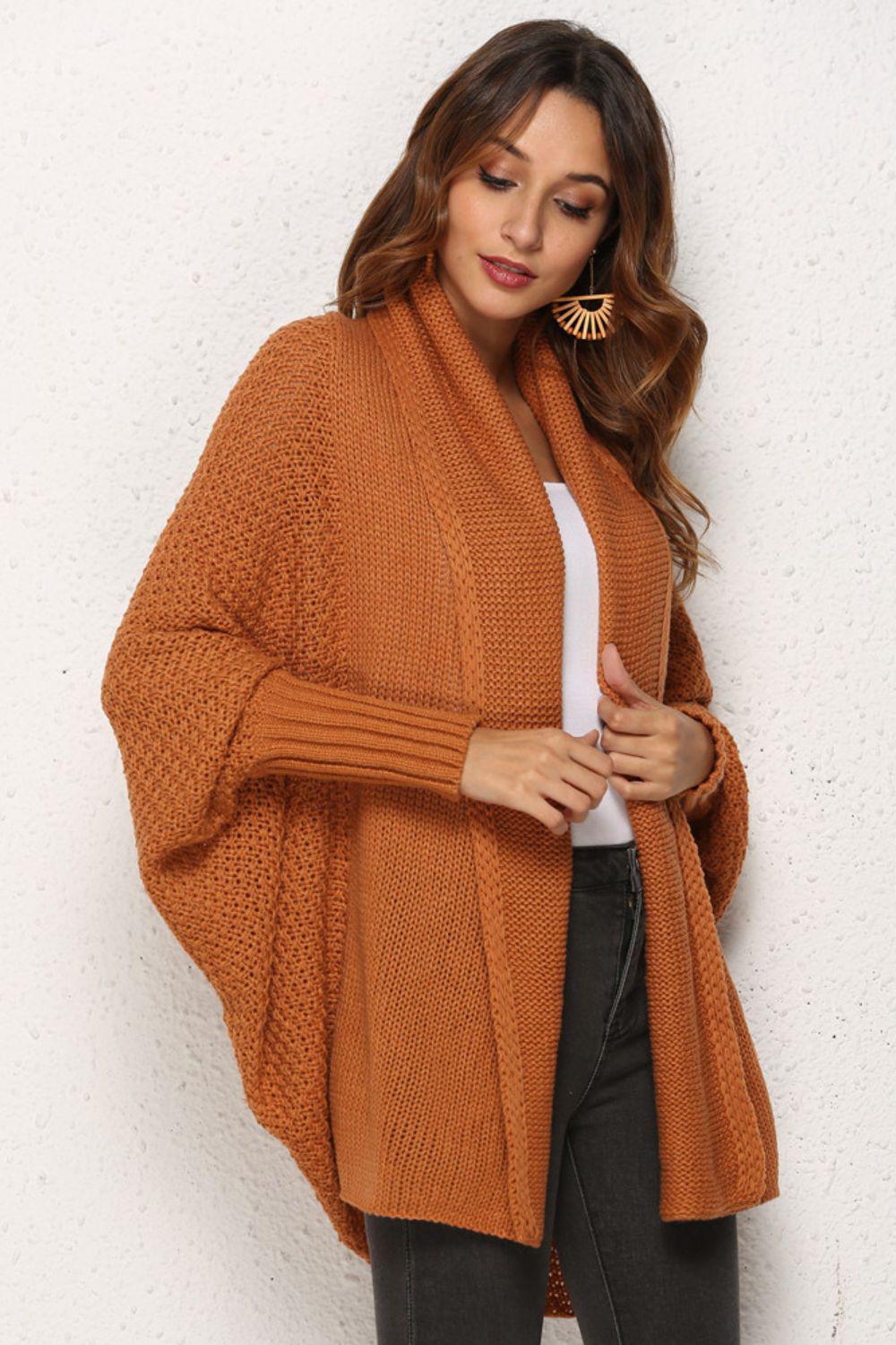 Open Front Dolman Sleeve Longline Cardigan BLUE ZONE PLANET