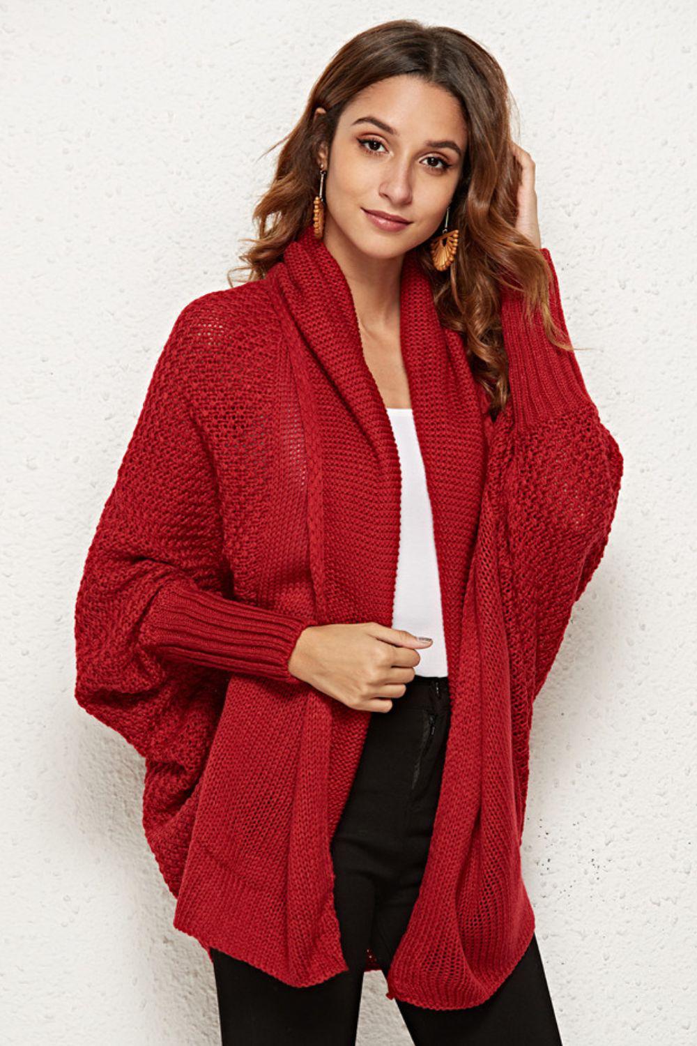 Open Front Dolman Sleeve Longline Cardigan BLUE ZONE PLANET