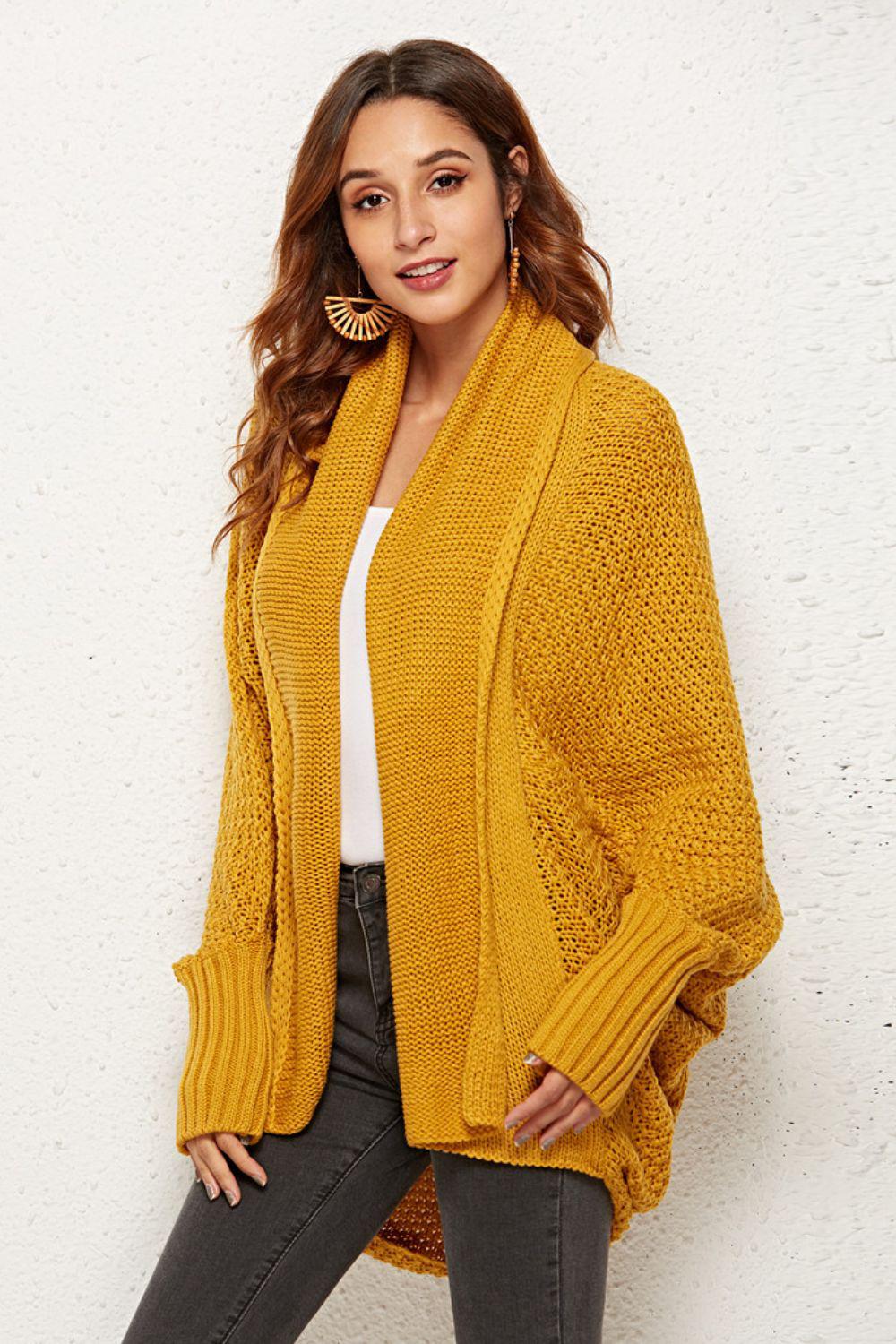 Open Front Dolman Sleeve Longline Cardigan BLUE ZONE PLANET