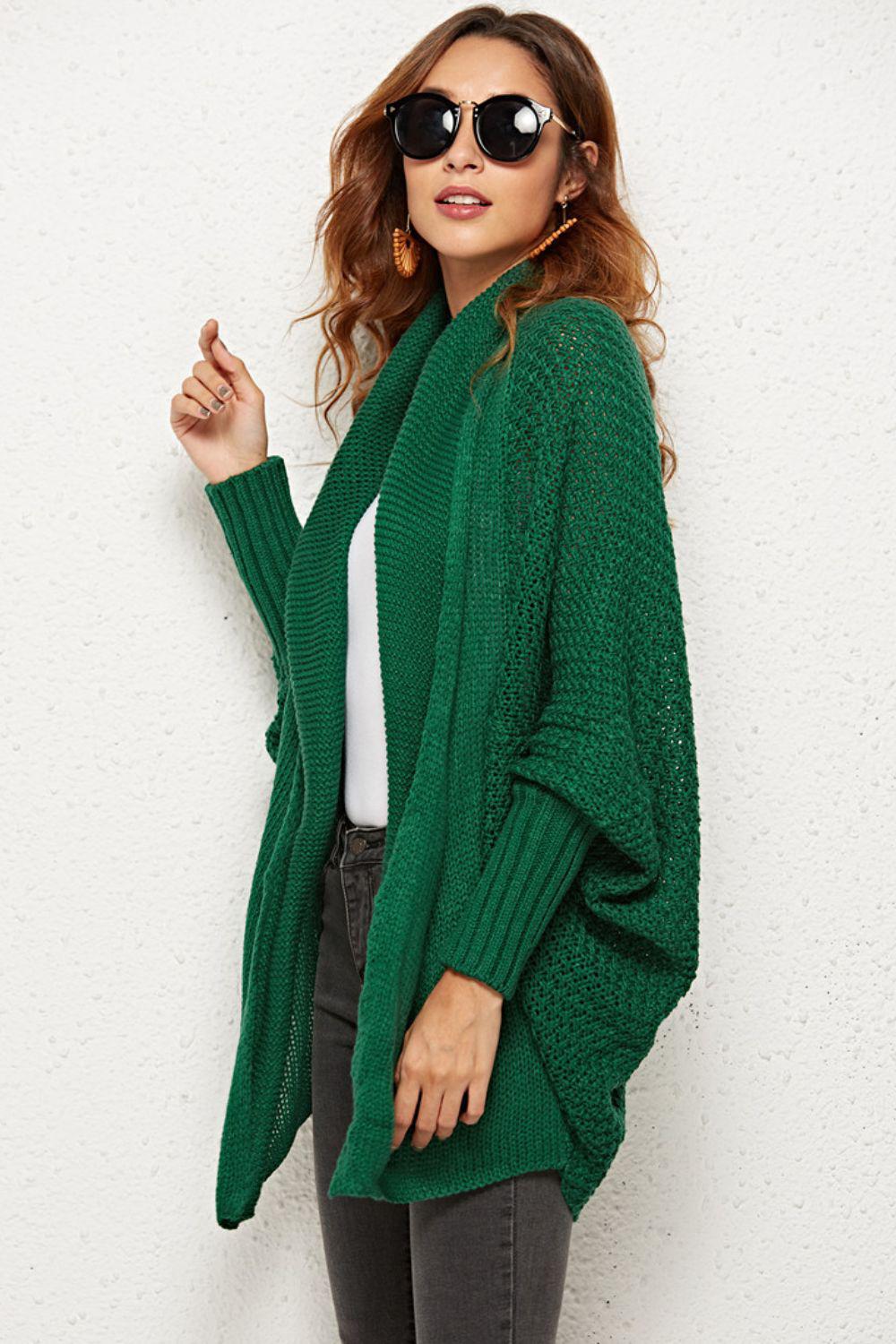 Open Front Dolman Sleeve Longline Cardigan BLUE ZONE PLANET