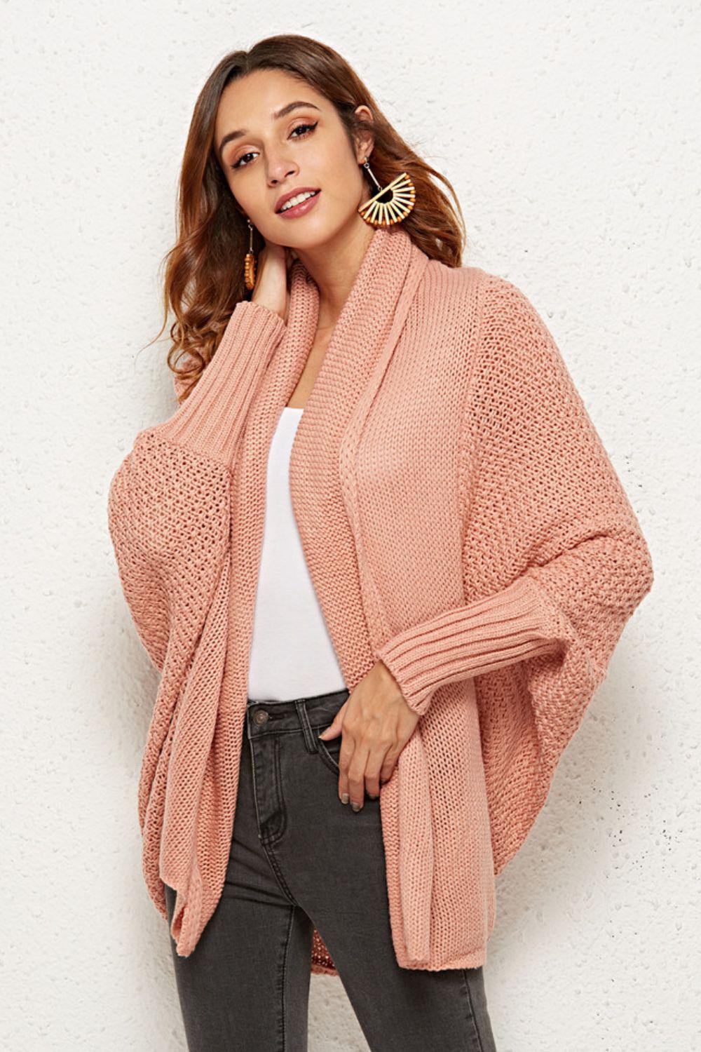 Open Front Dolman Sleeve Longline Cardigan BLUE ZONE PLANET