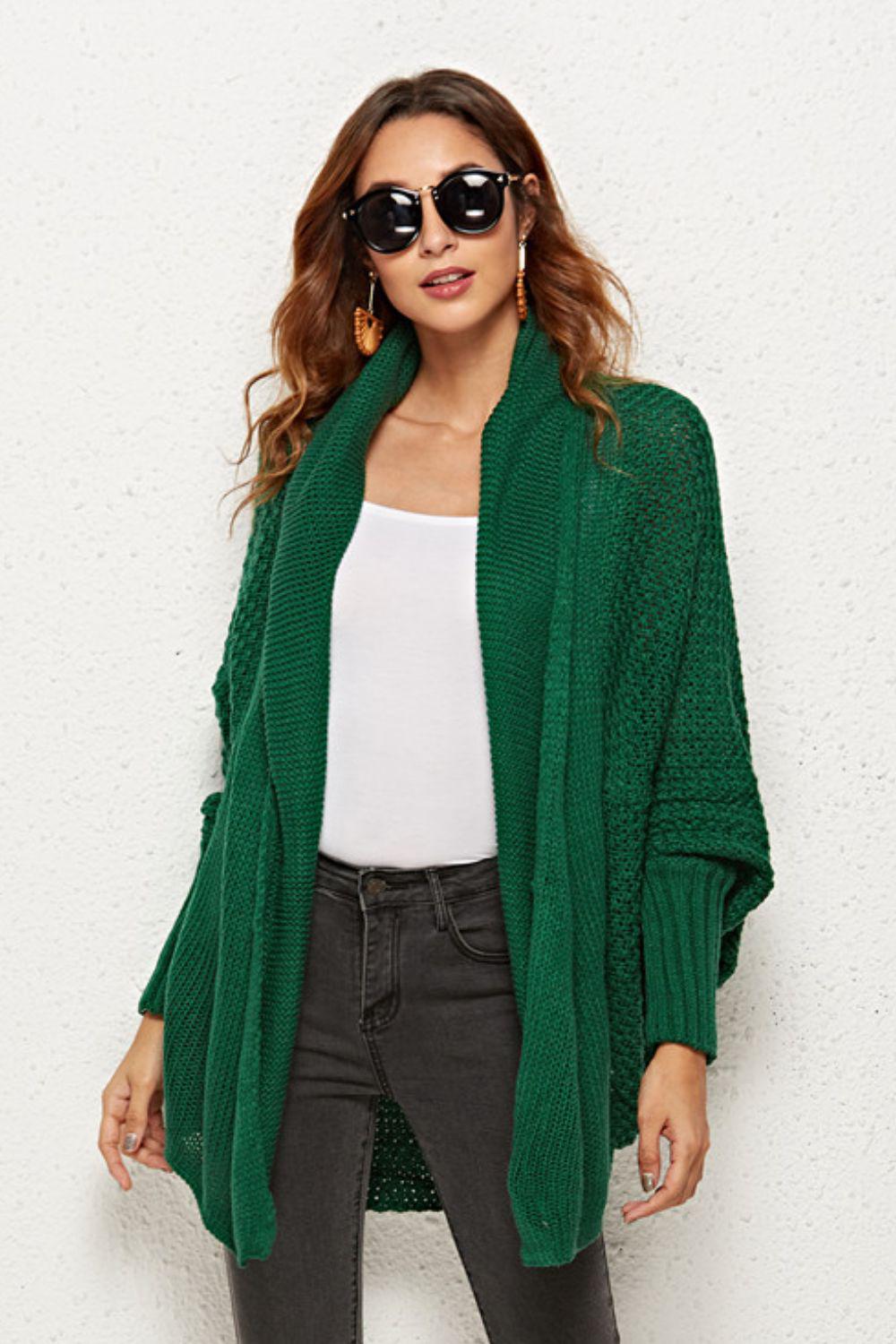 Open Front Dolman Sleeve Longline Cardigan BLUE ZONE PLANET