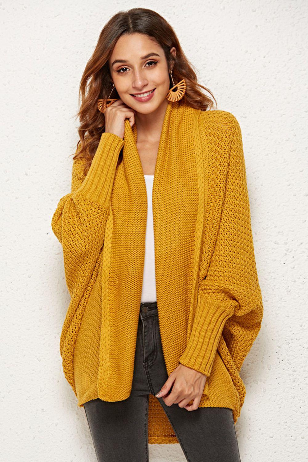 Open Front Dolman Sleeve Longline Cardigan BLUE ZONE PLANET