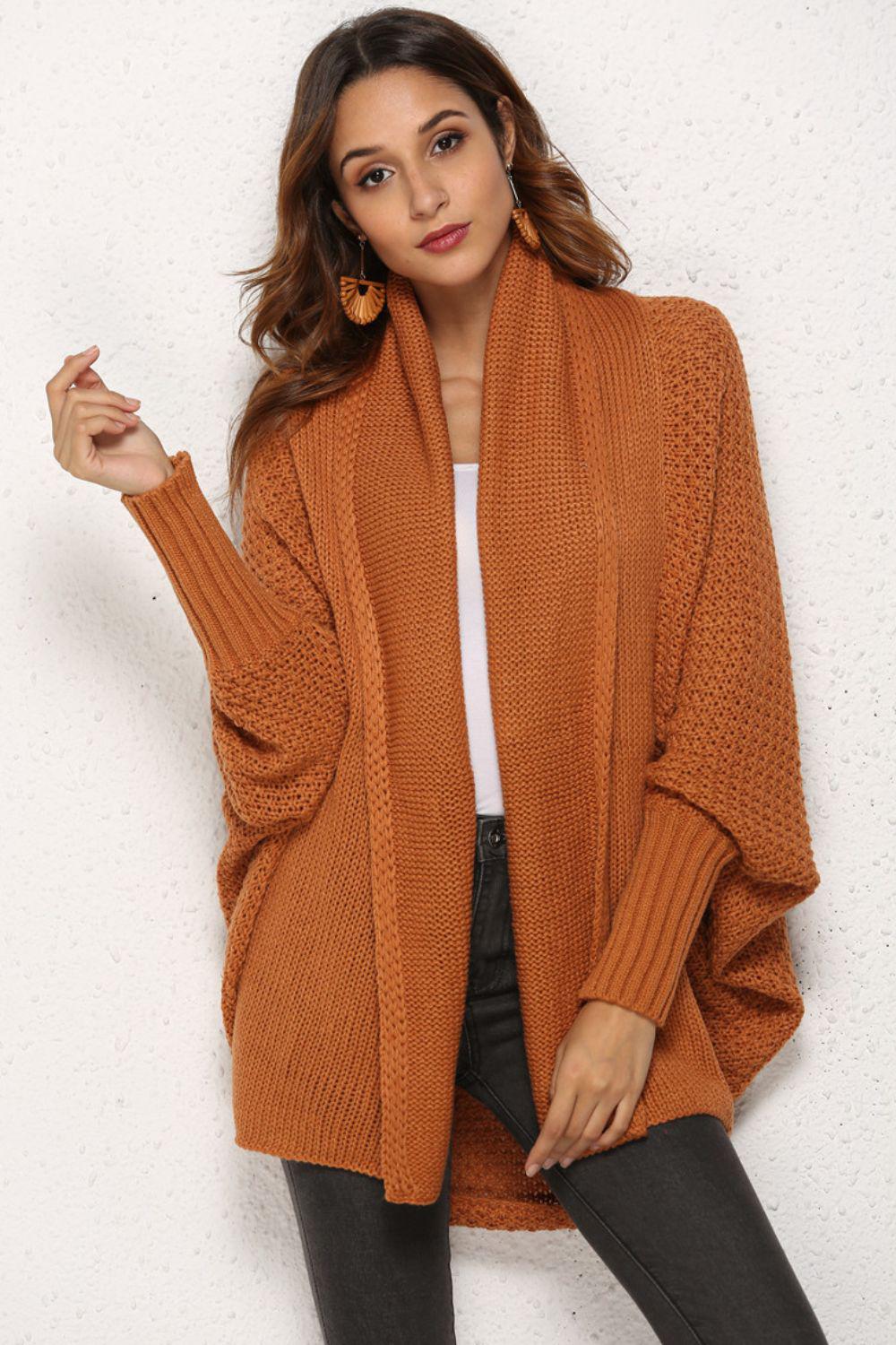 Open Front Dolman Sleeve Longline Cardigan BLUE ZONE PLANET